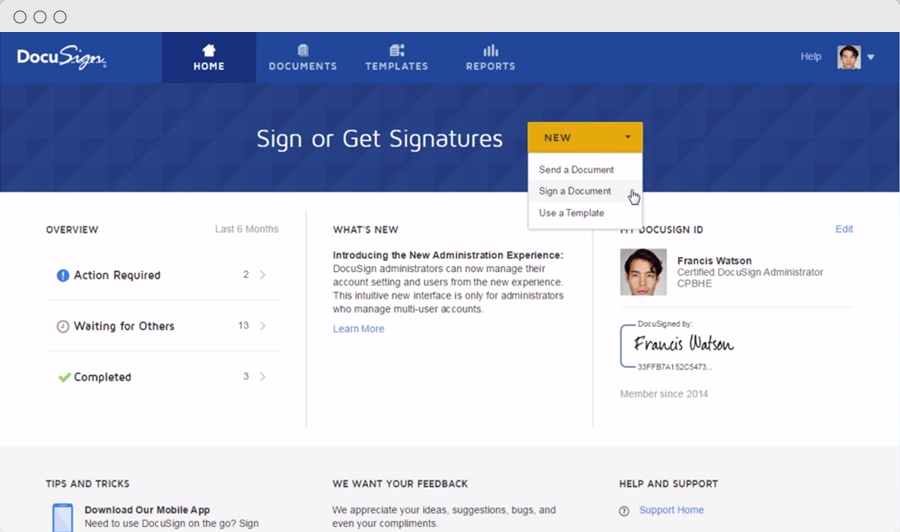 Présentation plateforme Docusign